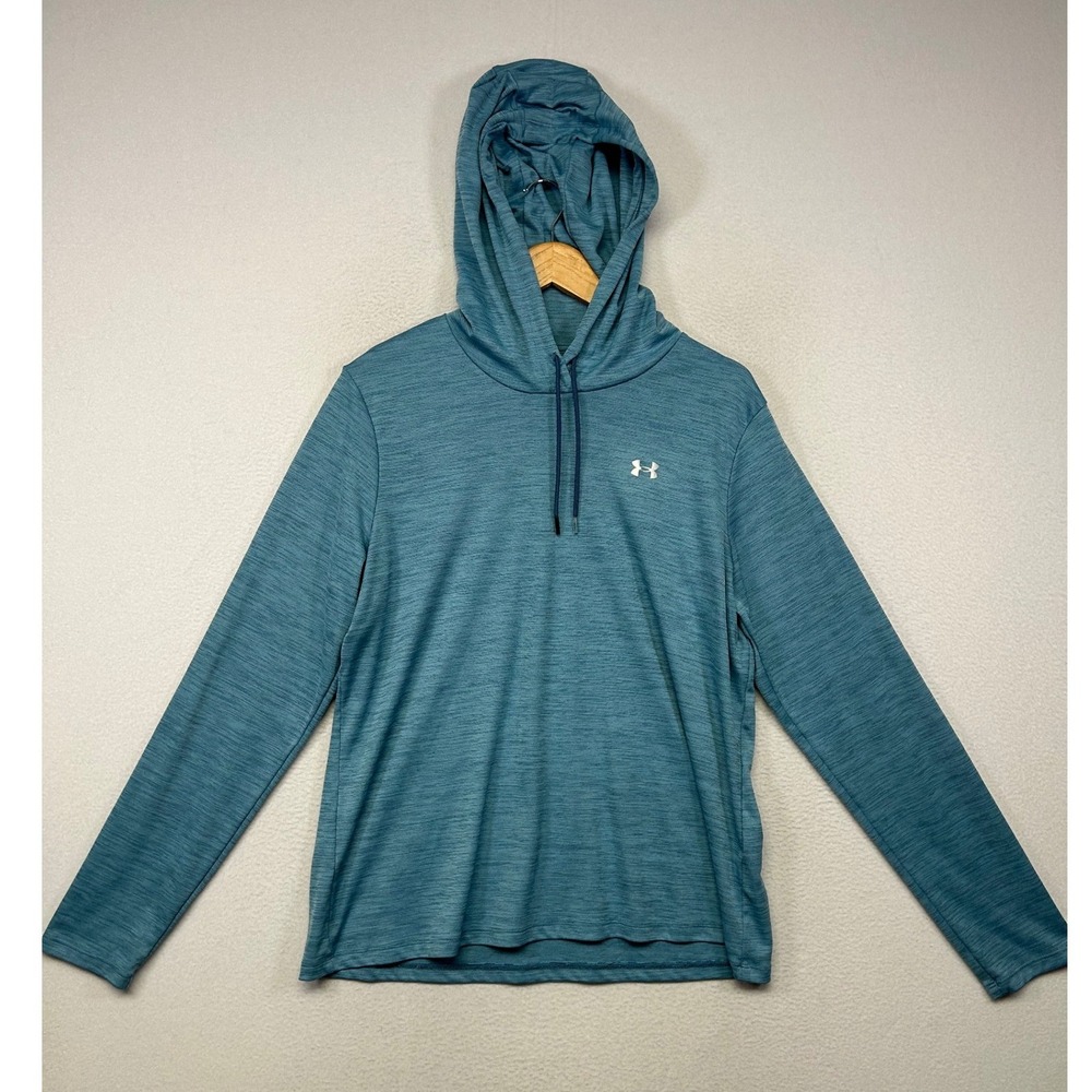 Activewear Under Armour Mens XL Blue Heathered Pullover Hoodie Sporty Gym